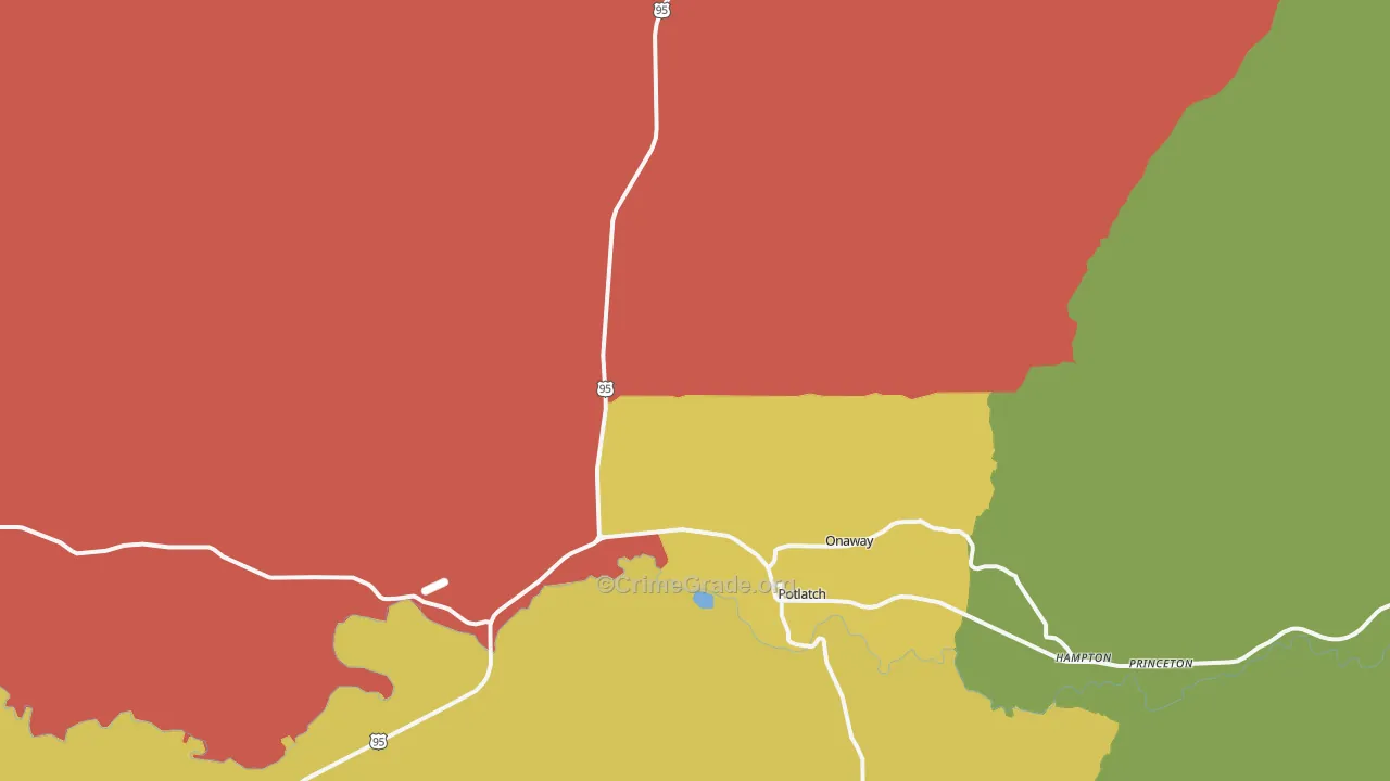 Potlatch, ID Map of Arson Rates
