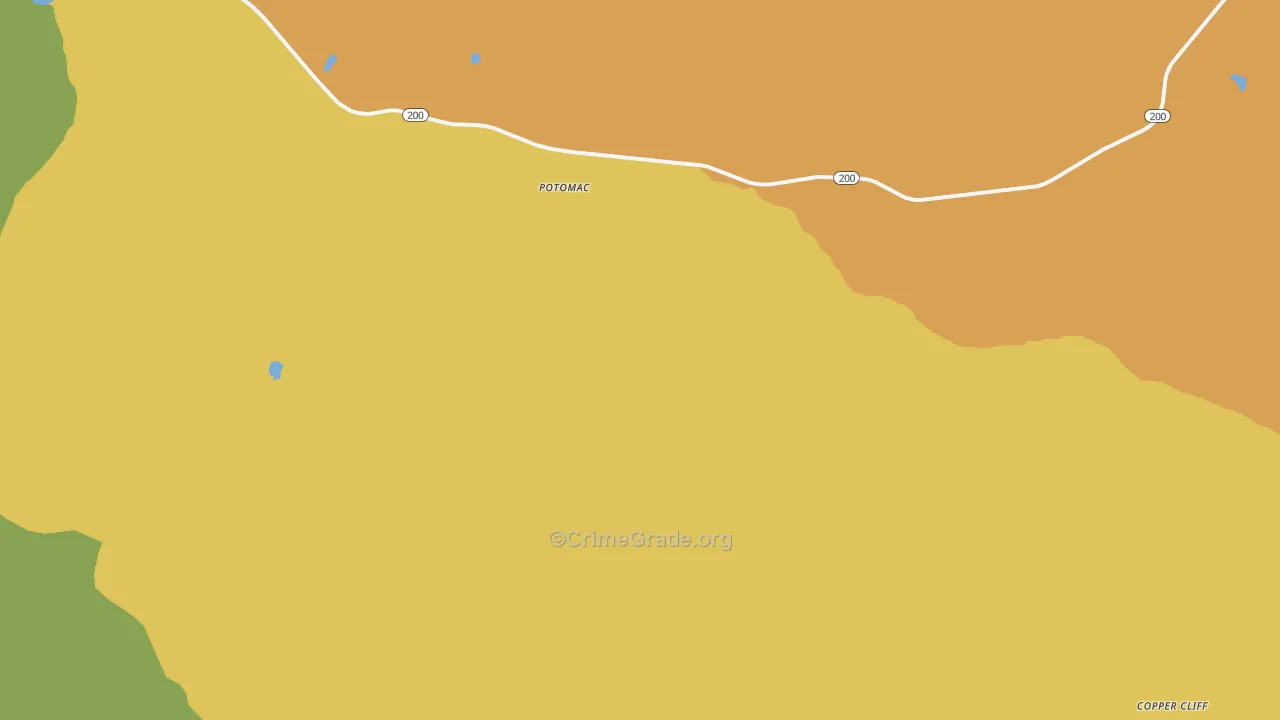Potomac, MT Map of Arson Rates