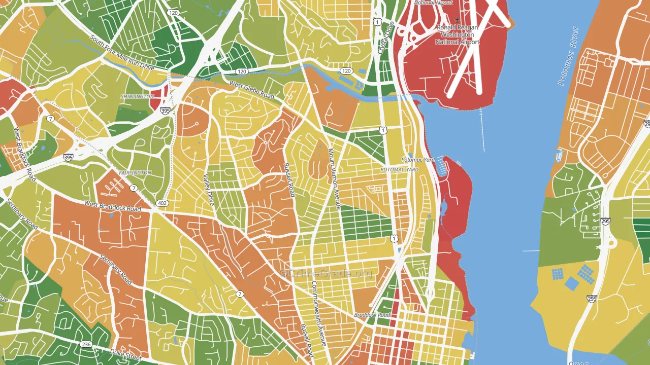 Potomac West, Alexandria, VA Map of Arson Rates