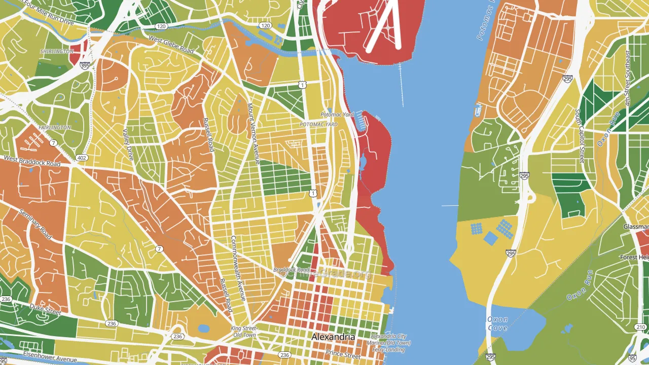 Potomac Yard-Potomac Greens, Alexandria, VA Map of Arson Rates