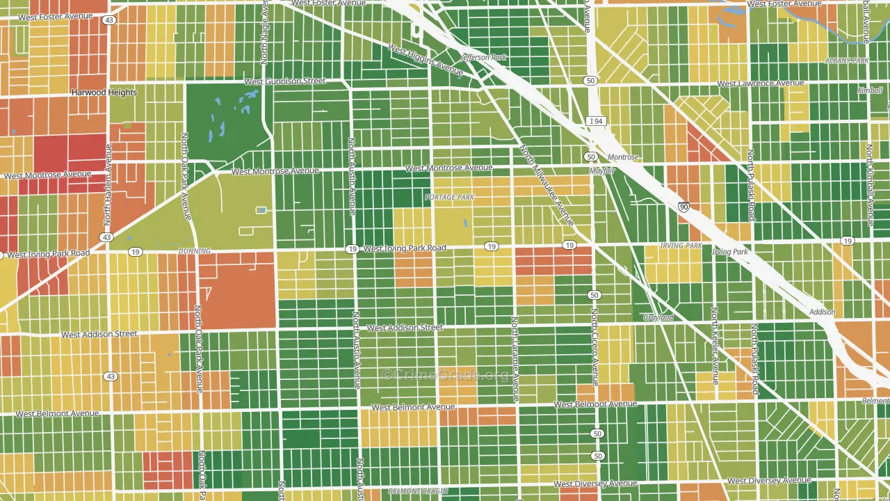Pottage Park, Chicago, IL Map of Arson Rates