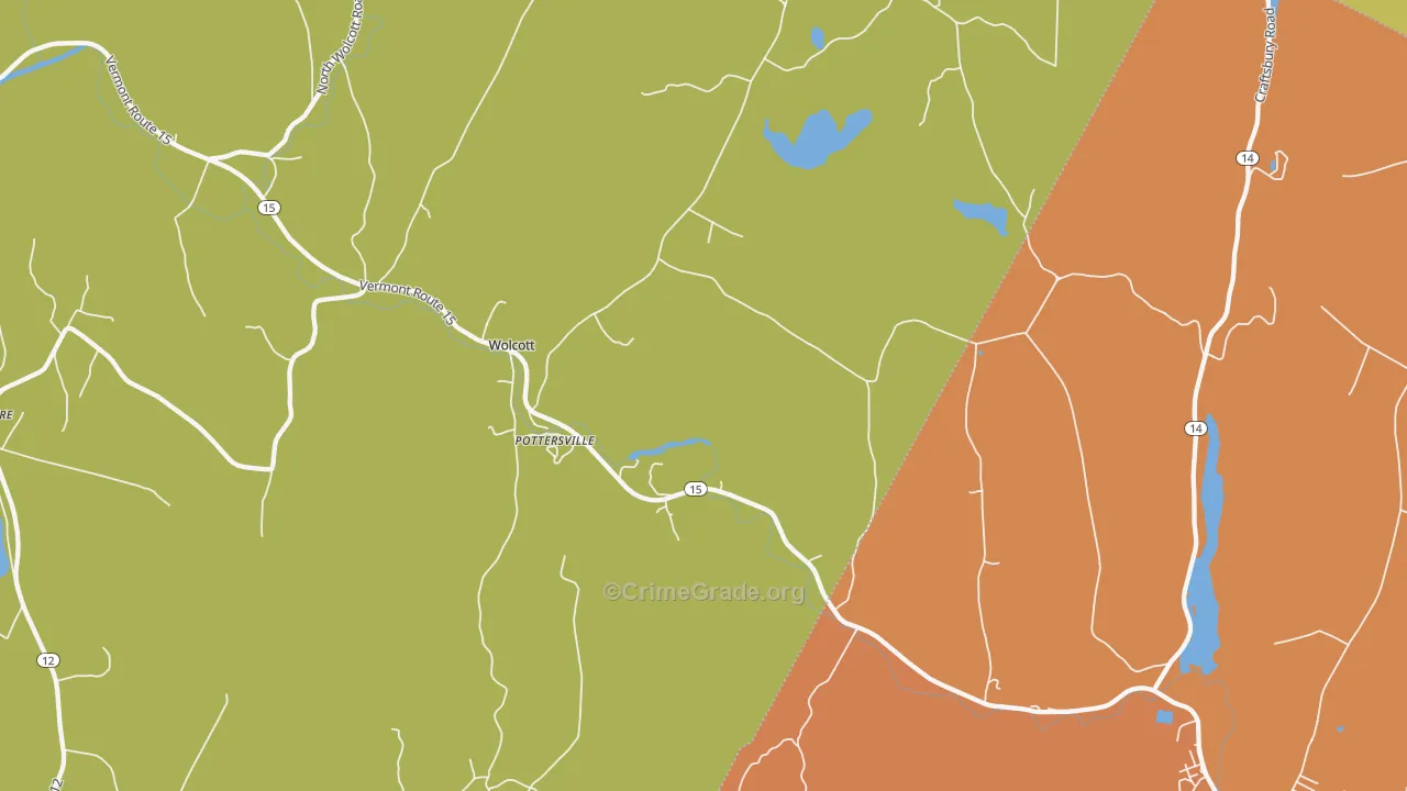 Pottersville, VT Map of Arson Rates