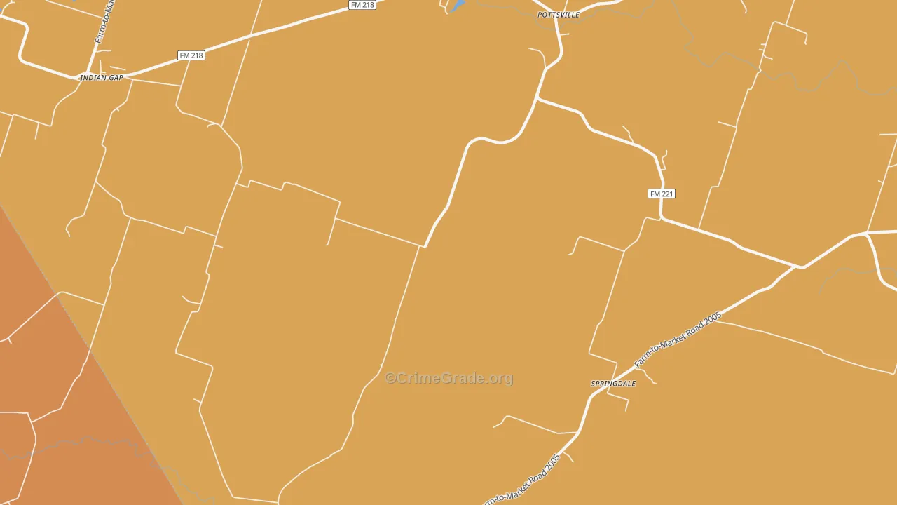 Pottsville, TX Map of Arson Rates