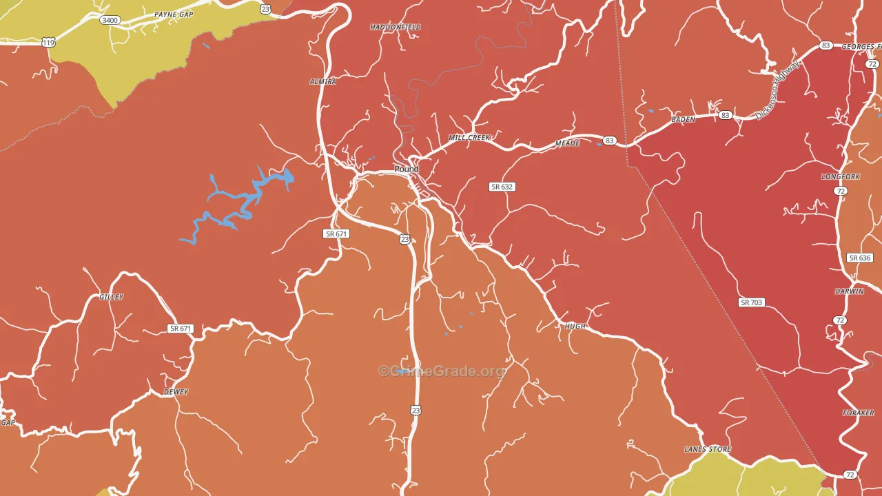 Pound, VA Map of Arson Rates