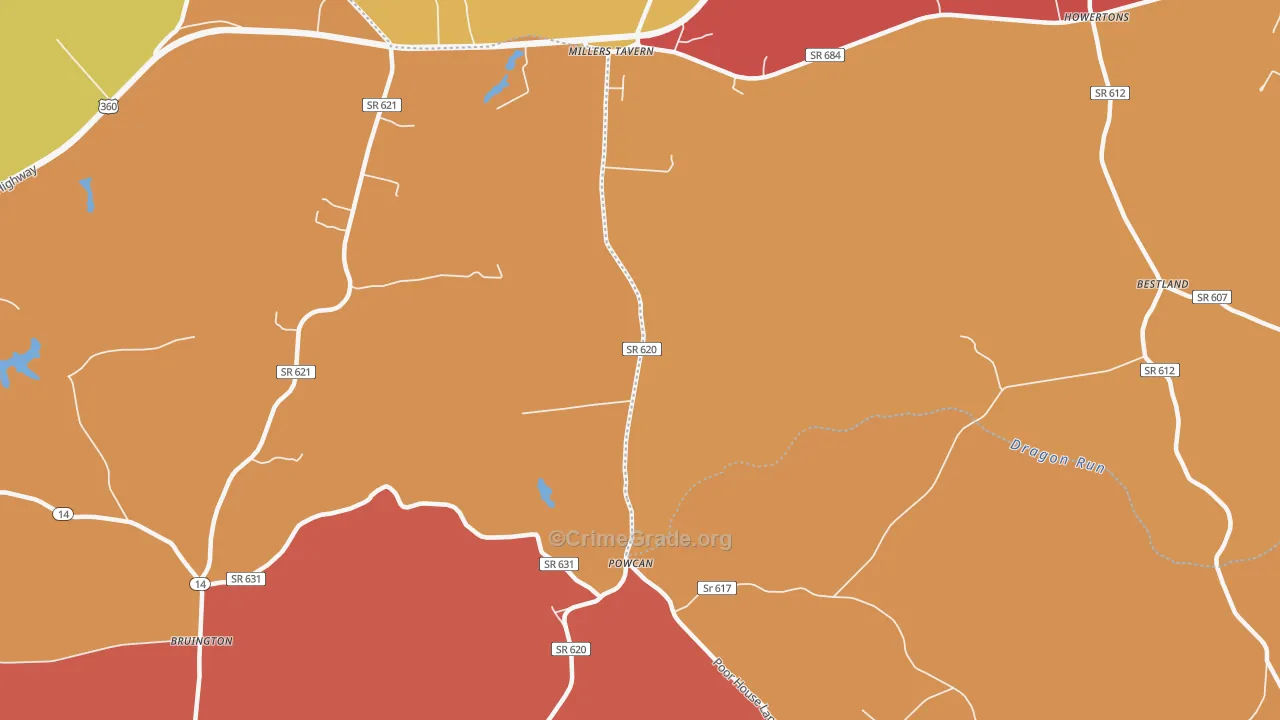 Powcan, VA Map of Arson Rates