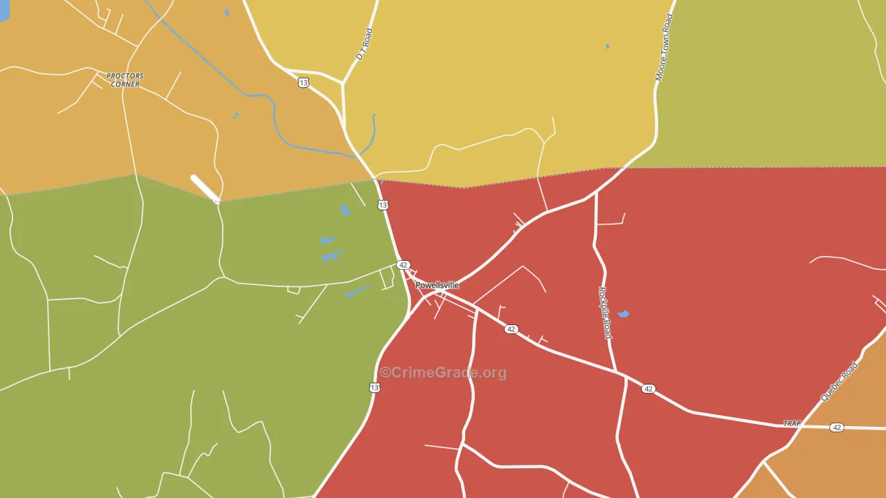 Powellsville, NC Map of Arson Rates