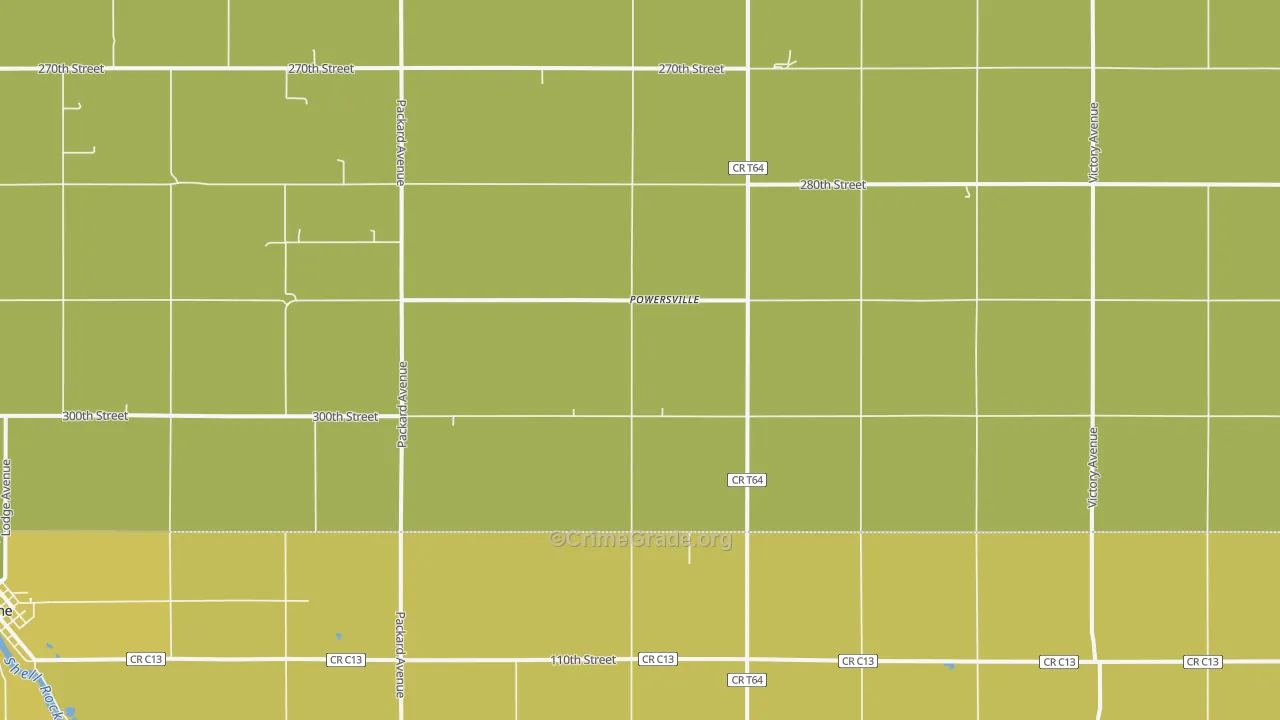 Powersville, IA Map of Arson Rates