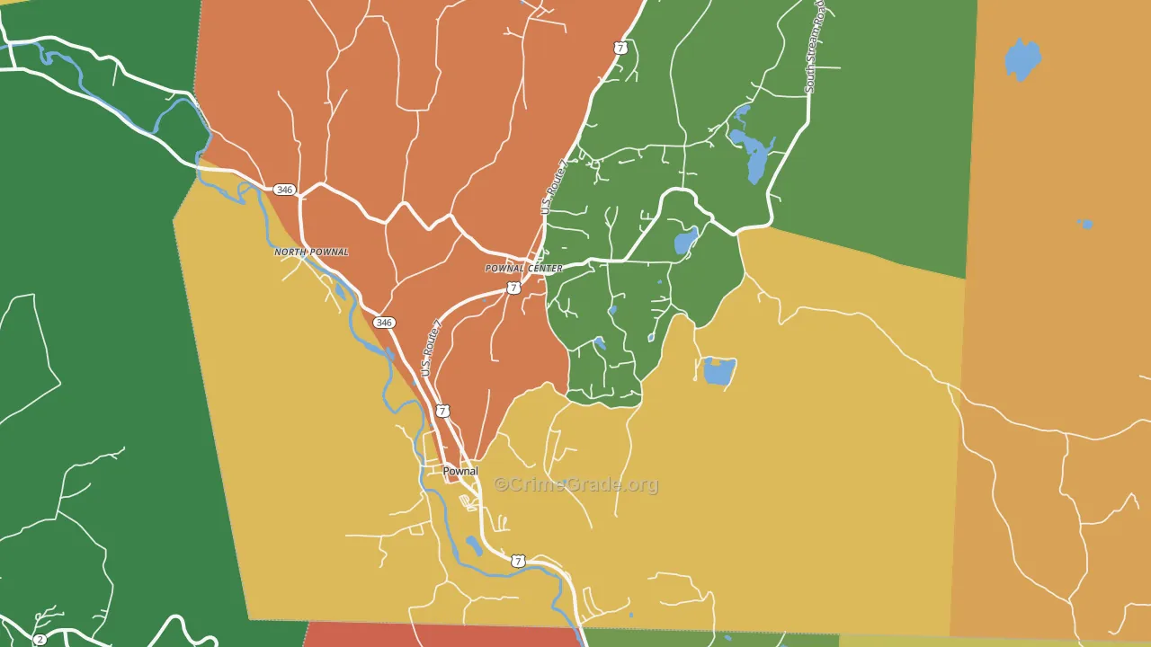 Pownal, VT Map of Arson Rates