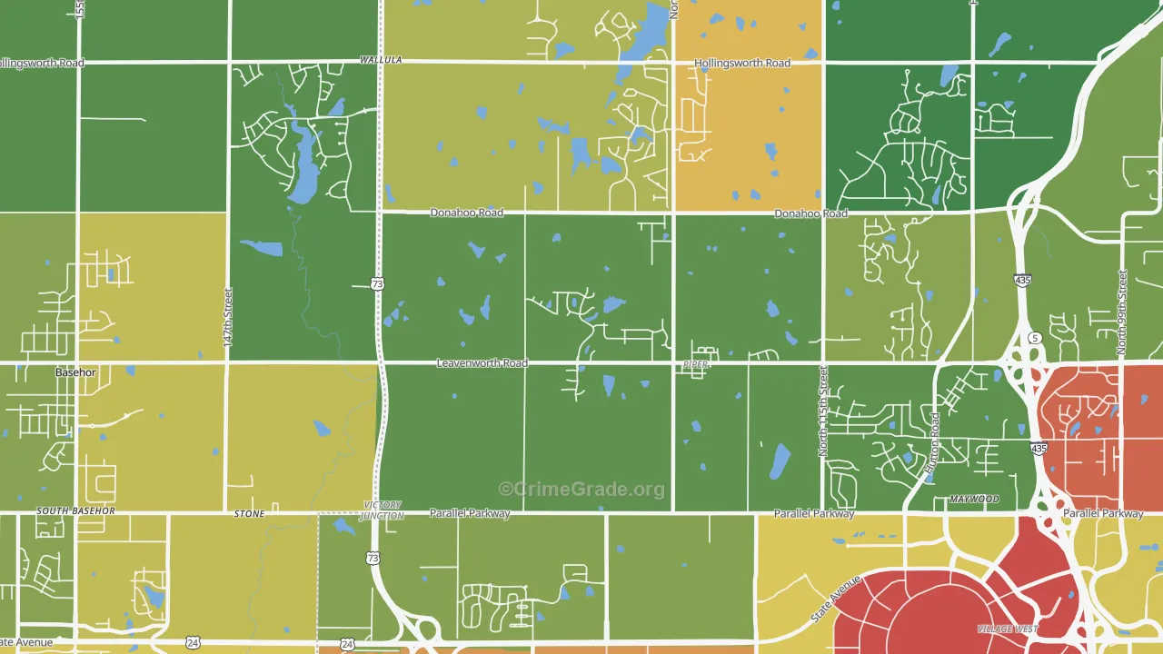 Prairie-Piper-KC-KS, Kansas City, KS Map of Arson Rates