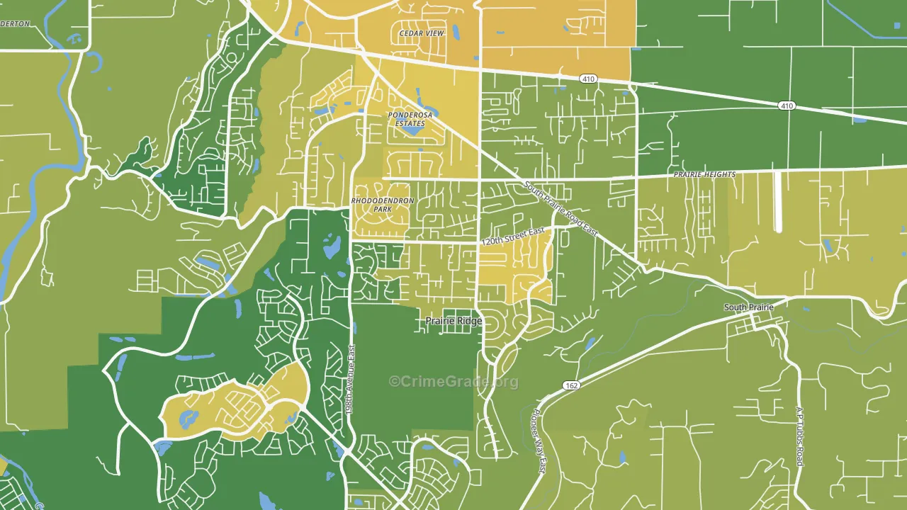 Prairie Ridge, WA Map of Arson Rates