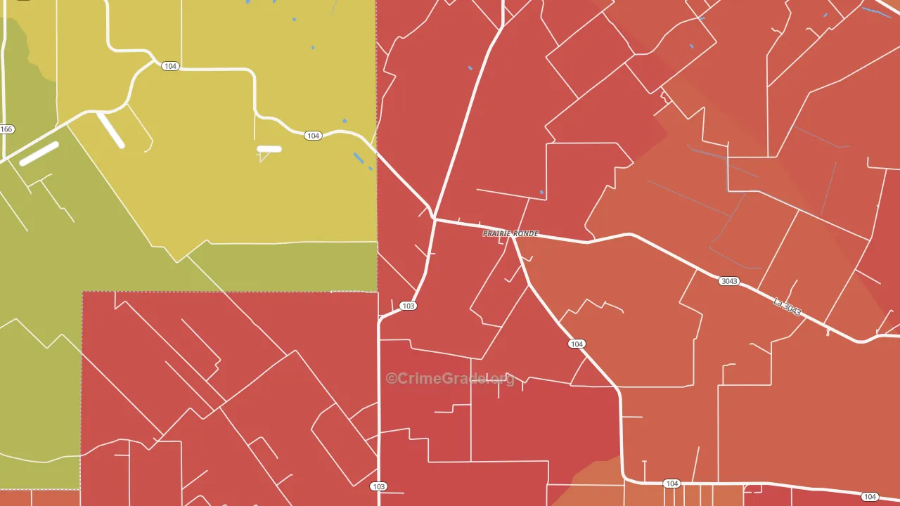 Prairie Ronde, LA Map of Arson Rates