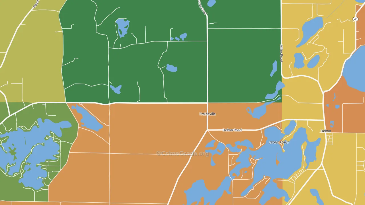Prairieville, MI Map of Arson Rates