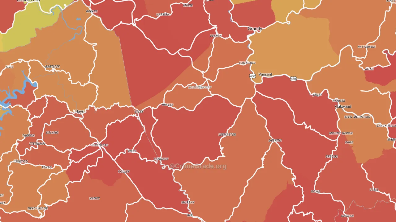 Prater, VA Map of Arson Rates