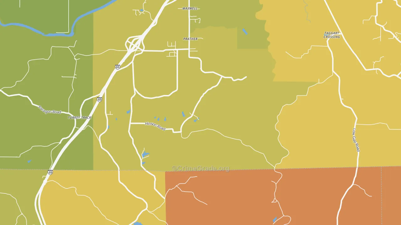 Prather, IN Map of Arson Rates