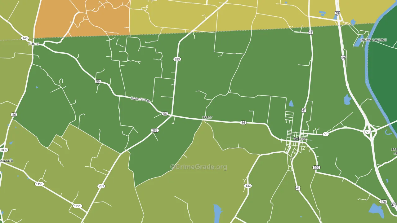 Pratt, KY Map of Arson Rates