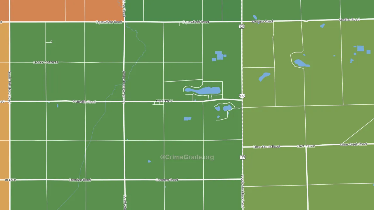 Prattville, MI Map of Arson Rates