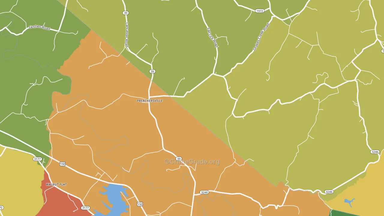 Preachersville, KY Map of Arson Rates