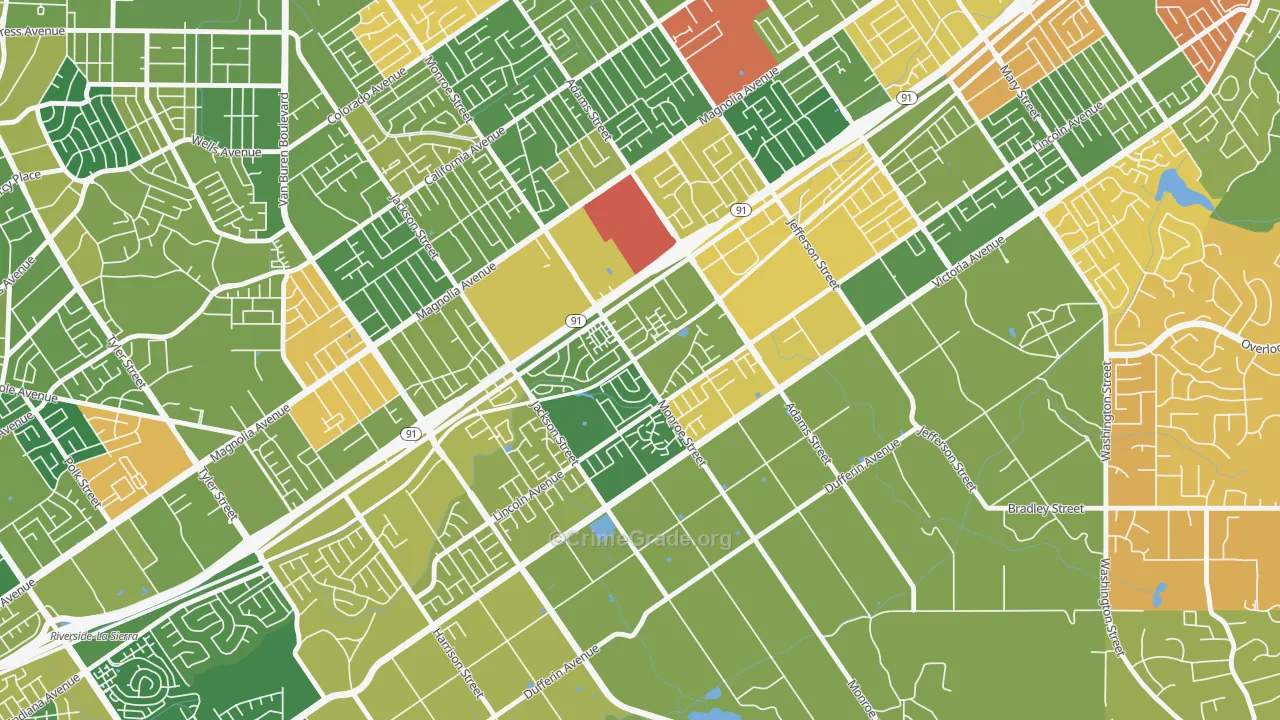 Presidential Park, Riverside, CA Map of Arson Rates