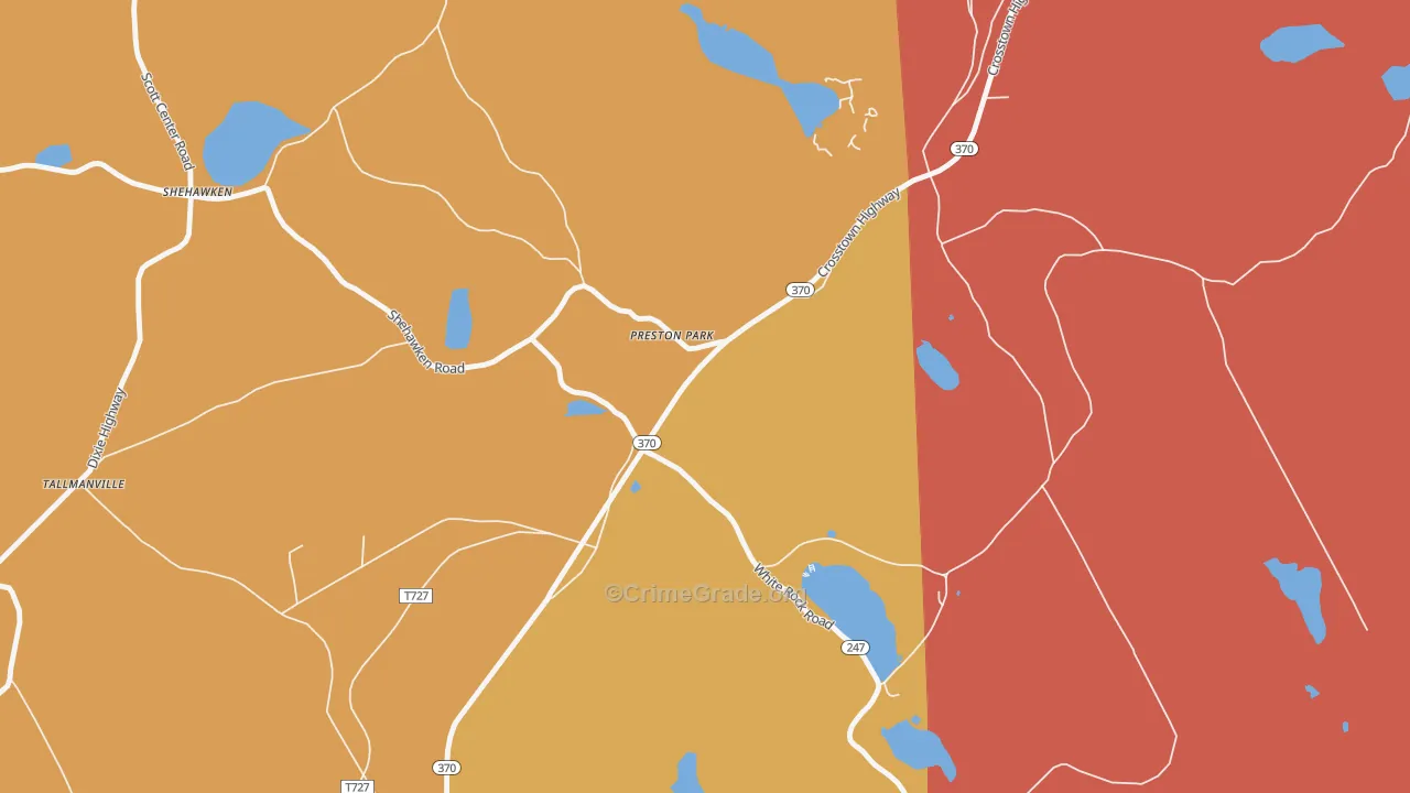 Preston Park, PA Map of Arson Rates