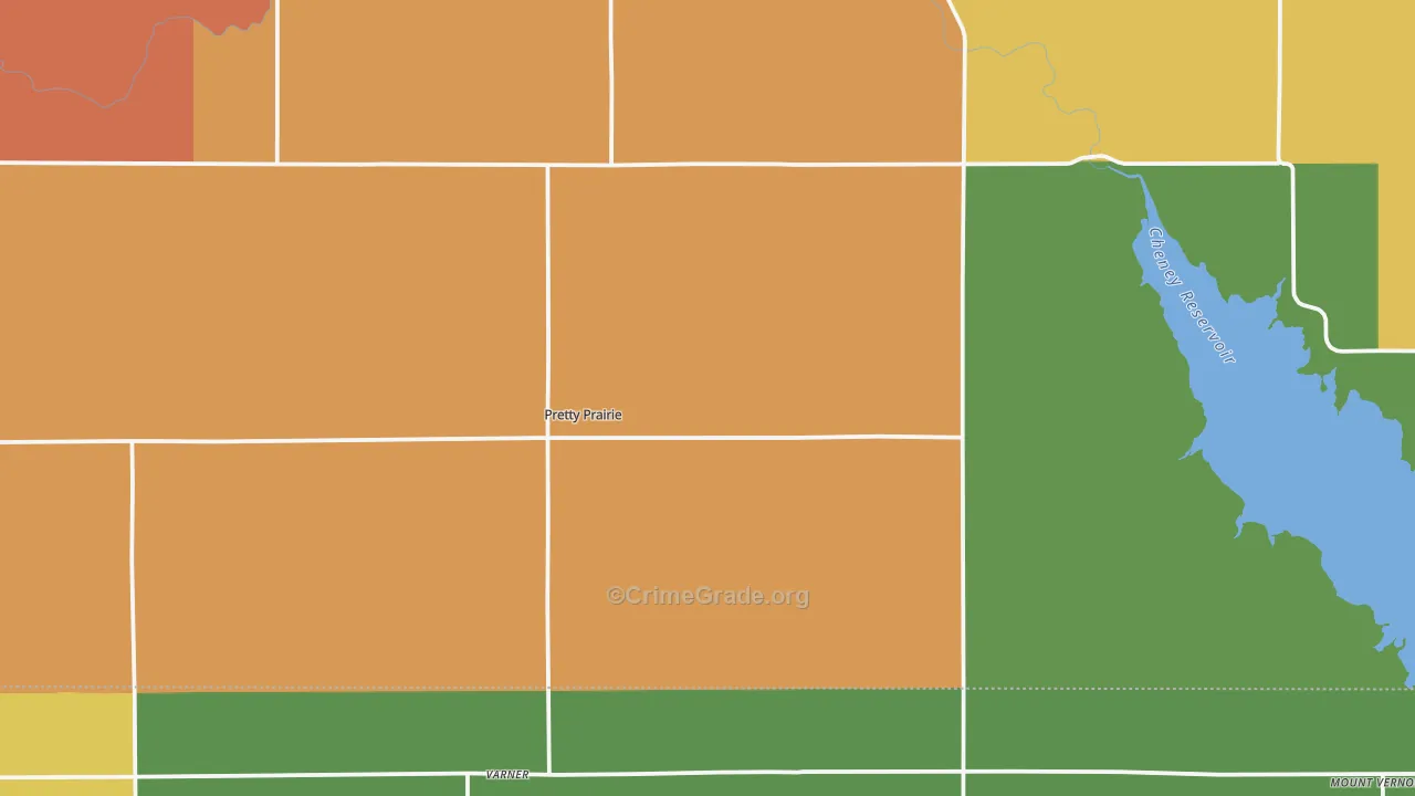Pretty Prairie, KS Map of Arson Rates