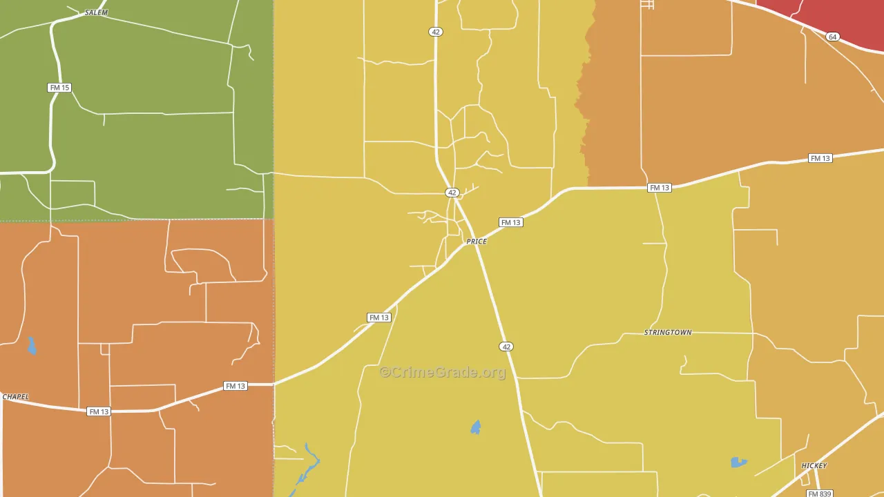 Price, TX Map of Arson Rates