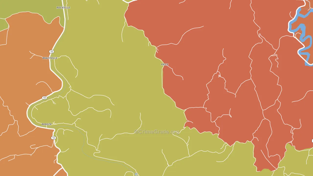 Price, WV Map of Arson Rates