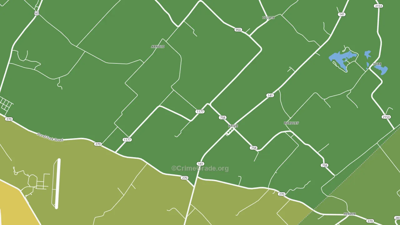 Pride, KY Map of Arson Rates