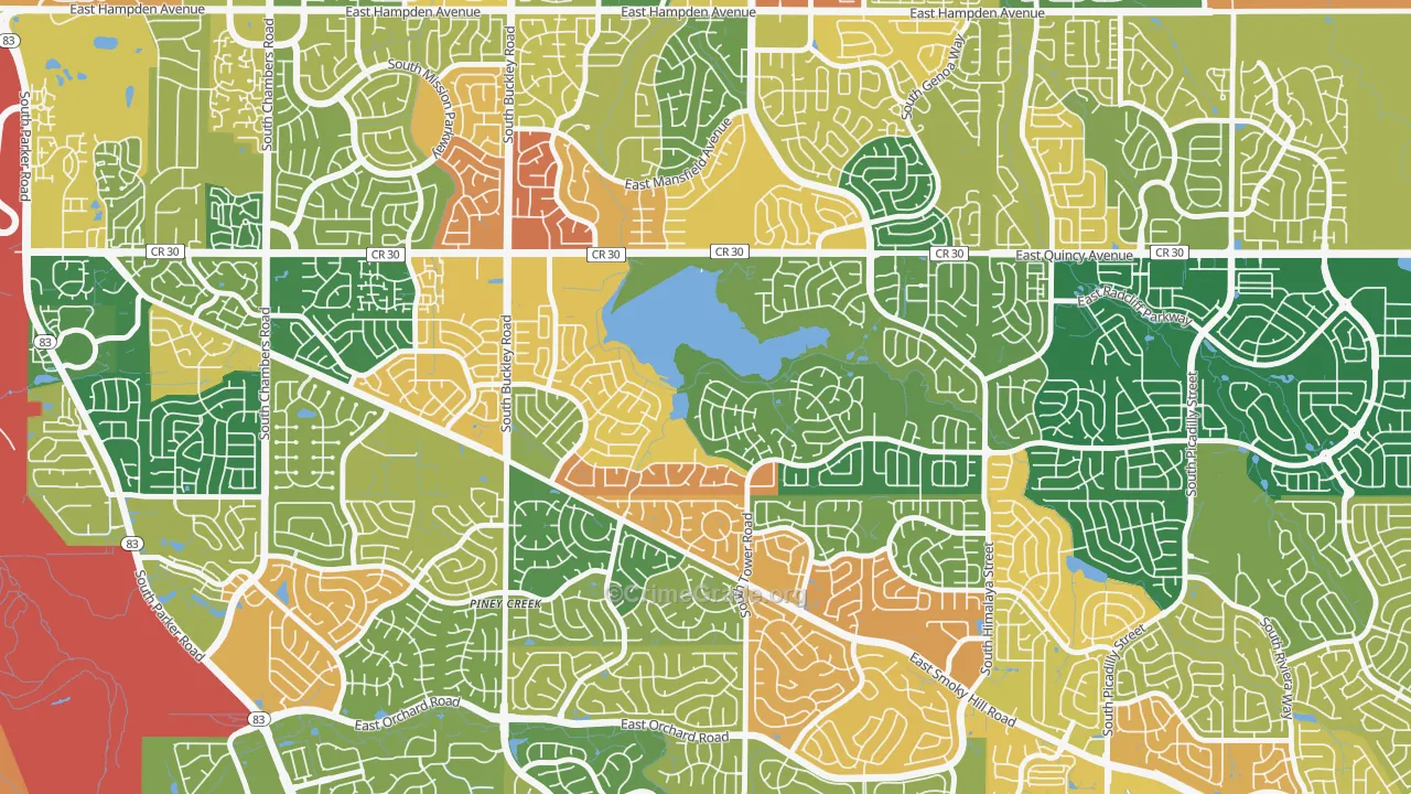 Prides Crossing, Aurora, CO Map of Arson Rates