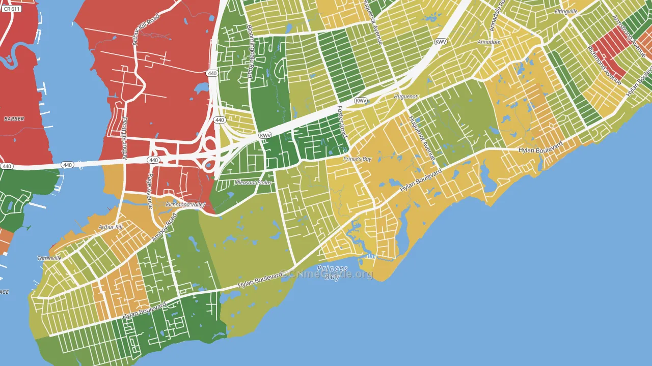 Prince's Bay, Staten Island, NY Map of Arson Rates