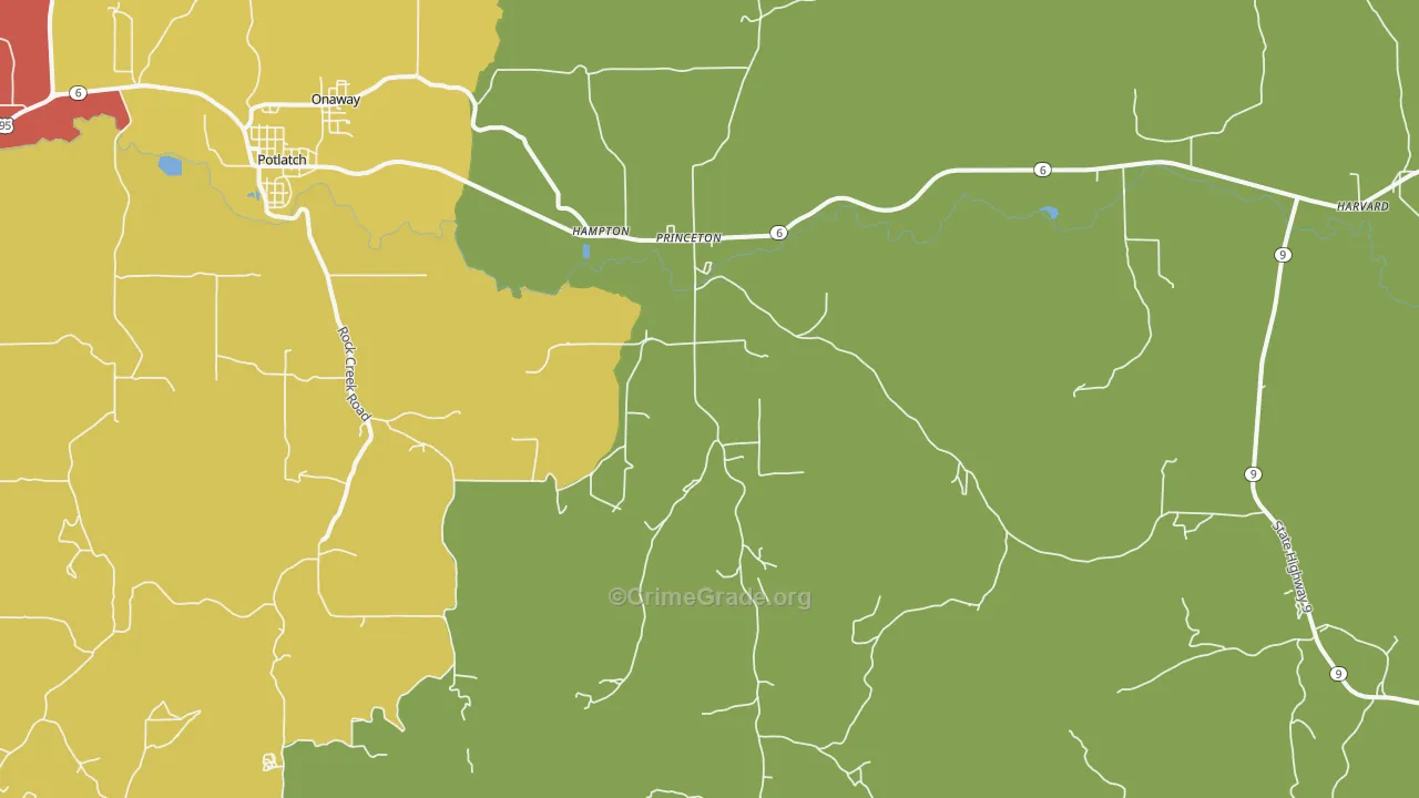 Princeton, ID Map of Arson Rates