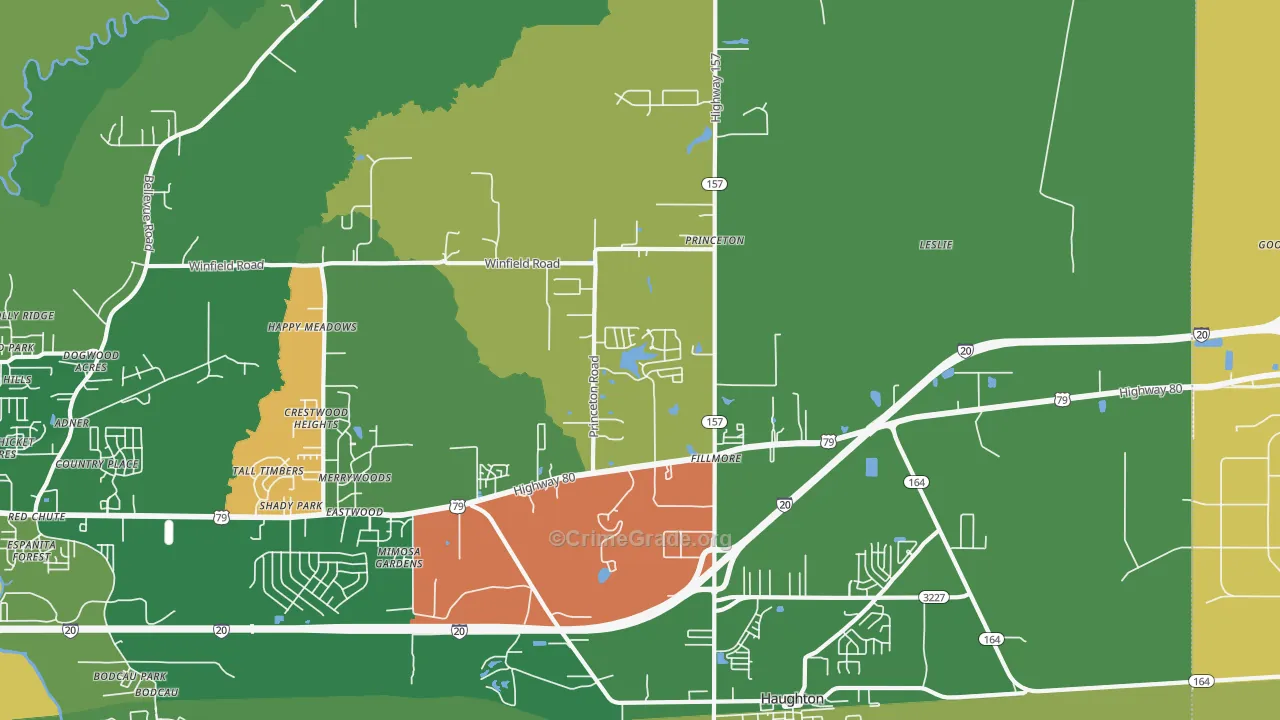Princeton, LA Map of Arson Rates