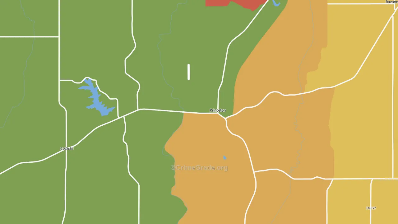 Princeton, MO Map of Arson Rates