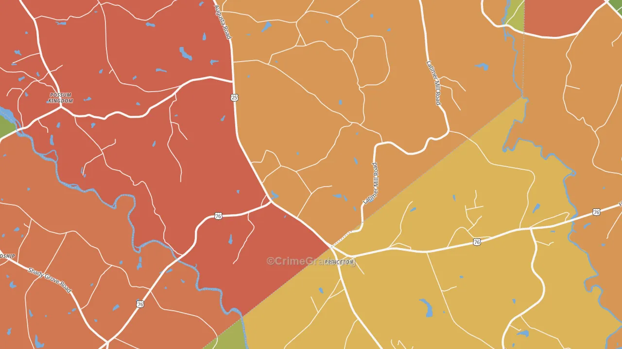 Princeton, SC Map of Arson Rates