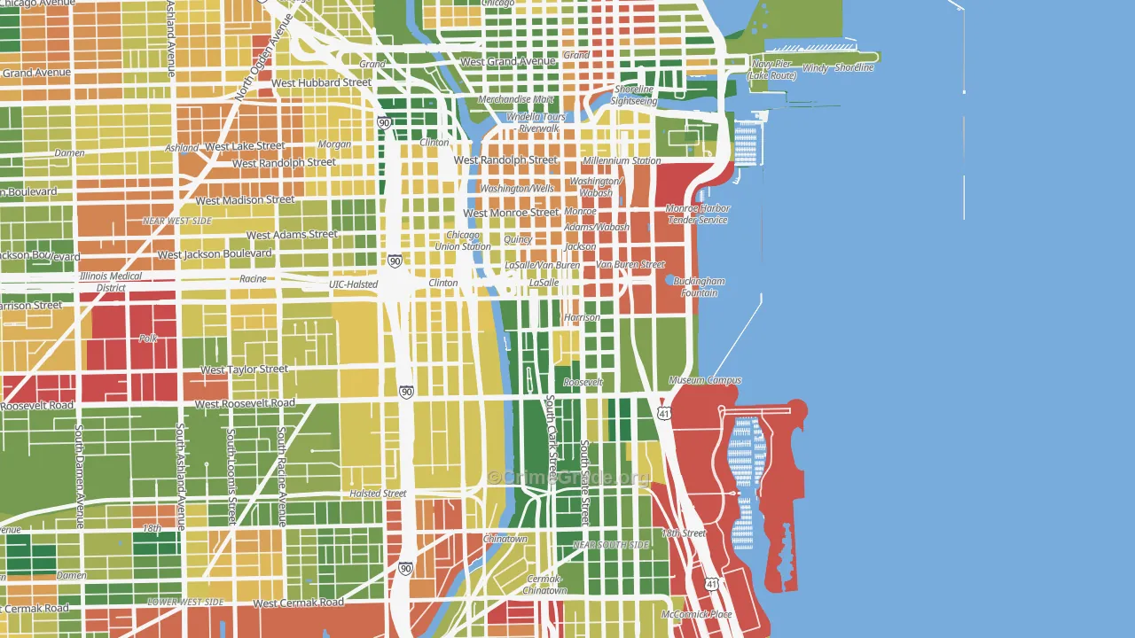 Printers Row, Chicago, IL Map of Arson Rates