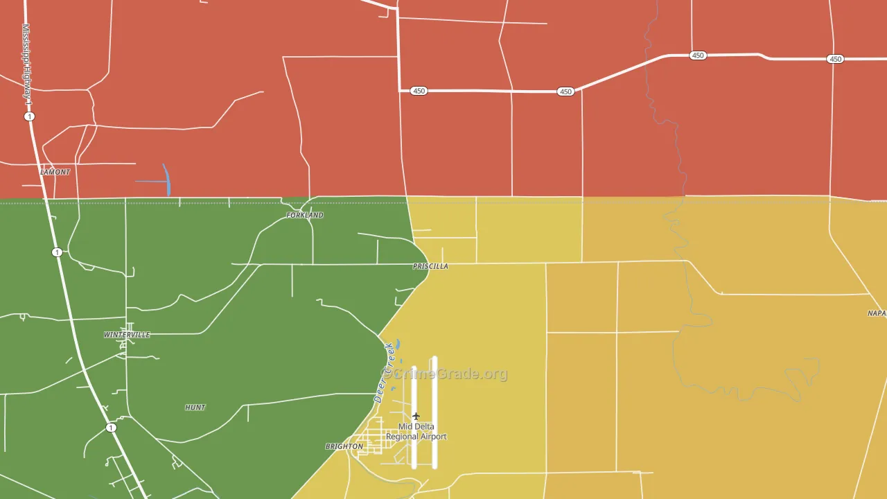 Priscilla, MS Map of Arson Rates