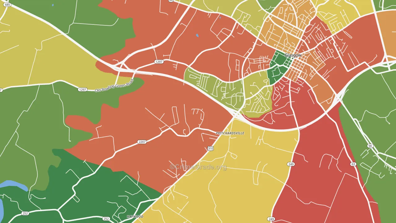 Pritchardsville, KY Map of Arson Rates