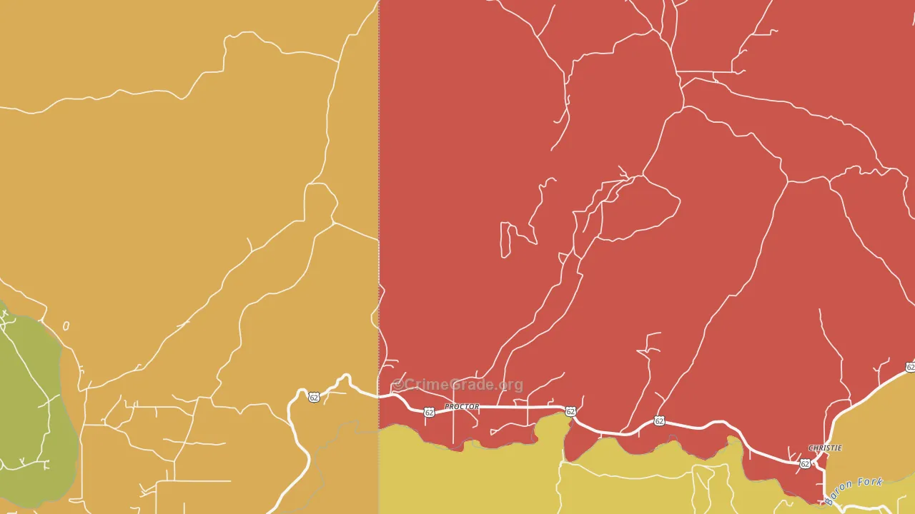 Proctor, OK Map of Arson Rates
