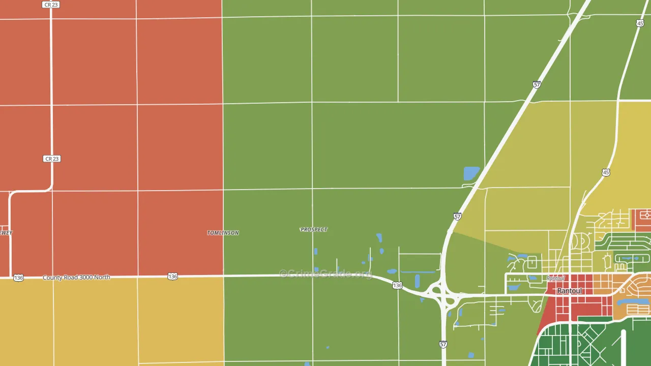 Prospect, IL Map of Arson Rates