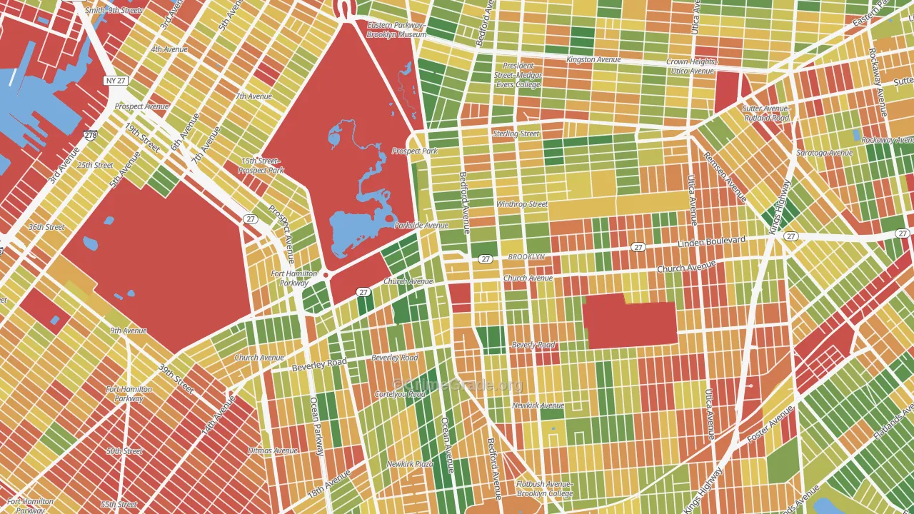 Prospect Lefferts Gardens, Brooklyn, NY Map of Arson Rates