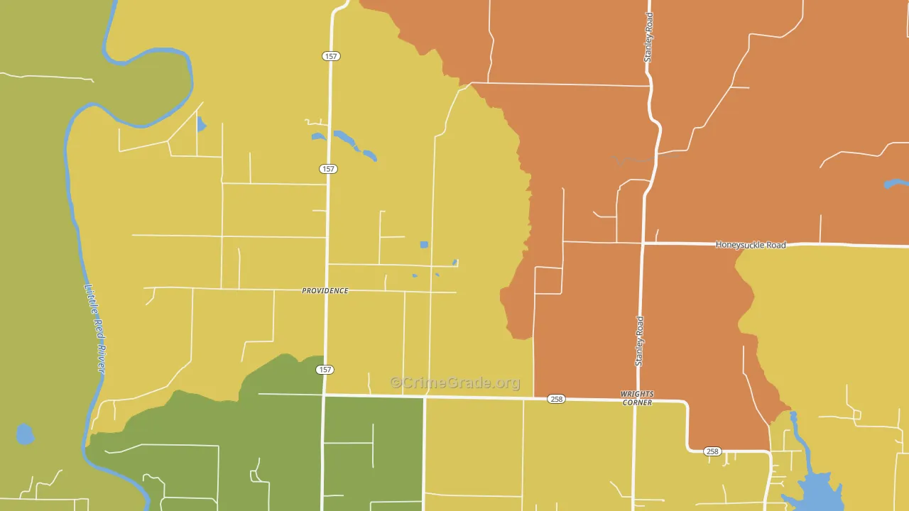 Providence, AR Map of Arson Rates