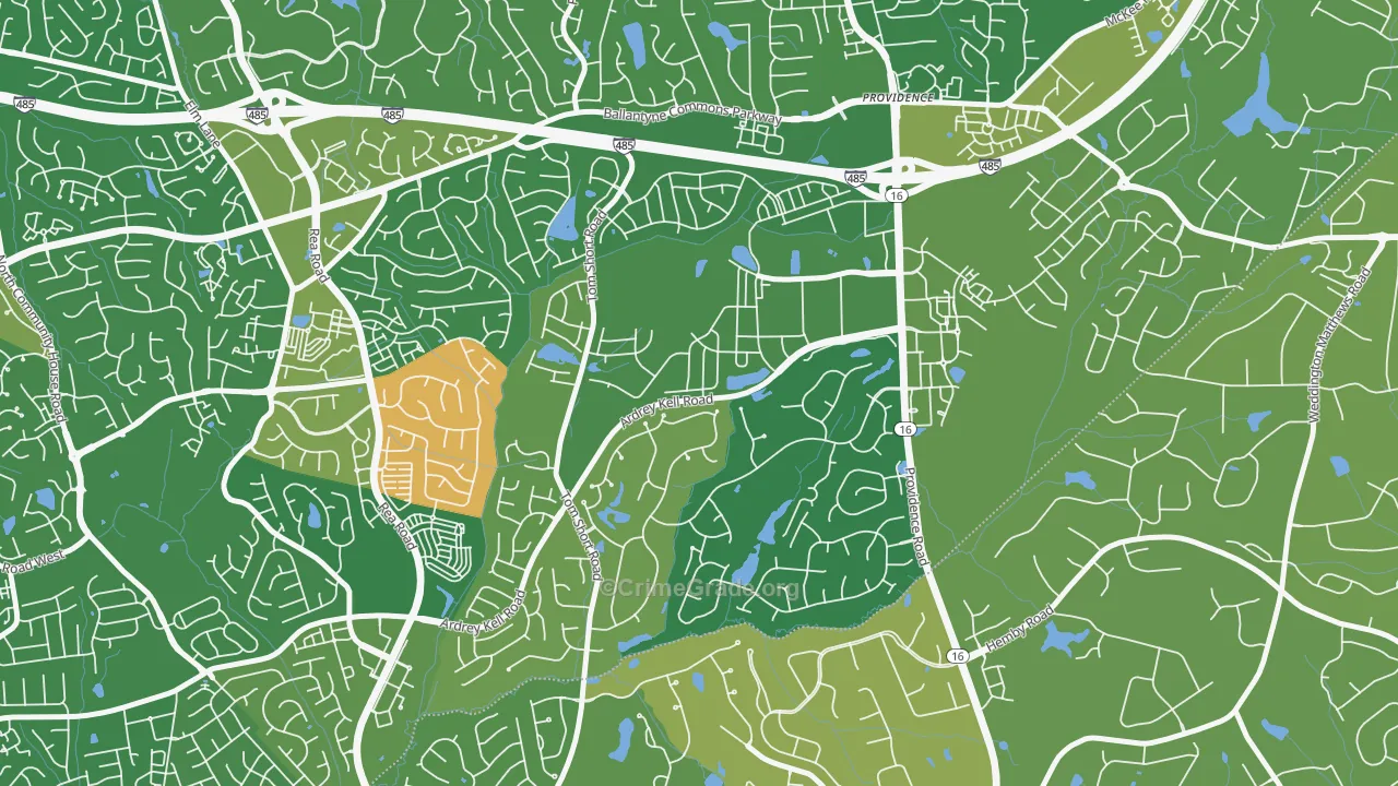 Providence Crossing, Charlotte, NC Map of Arson Rates