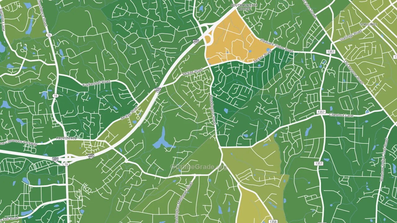 Providence Estates East, Matthews, NC Map of Arson Rates