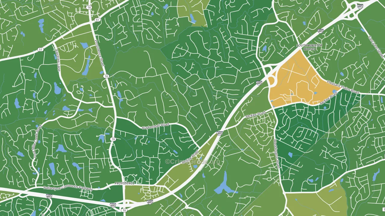 Providence Plantation, Charlotte, NC Map of Arson Rates