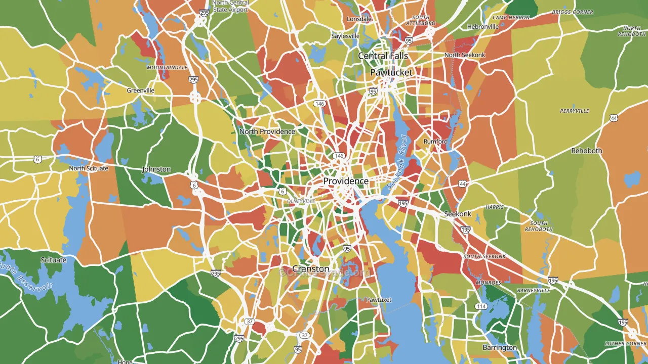 Providence, RI Map of Arson Rates
