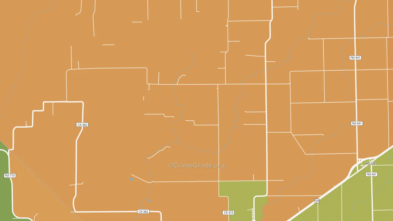 Provident City, TX Map of Arson Rates