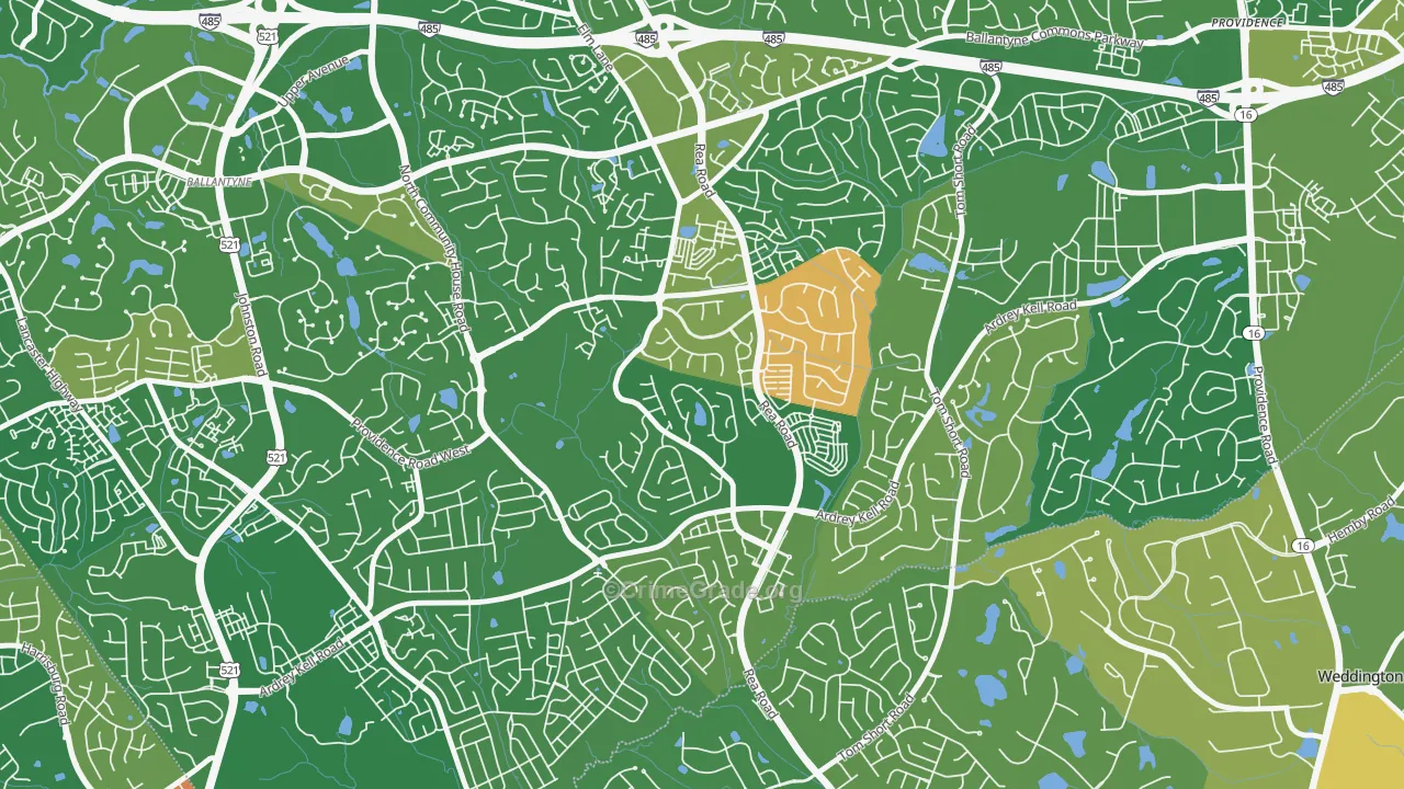 Provincetowne, Charlotte, NC Map of Arson Rates