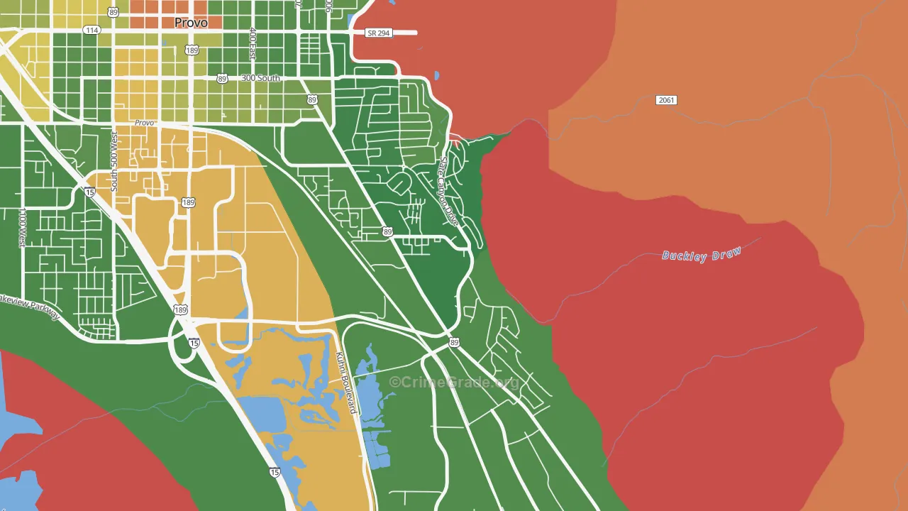 Provo South, Provo, UT Map of Arson Rates
