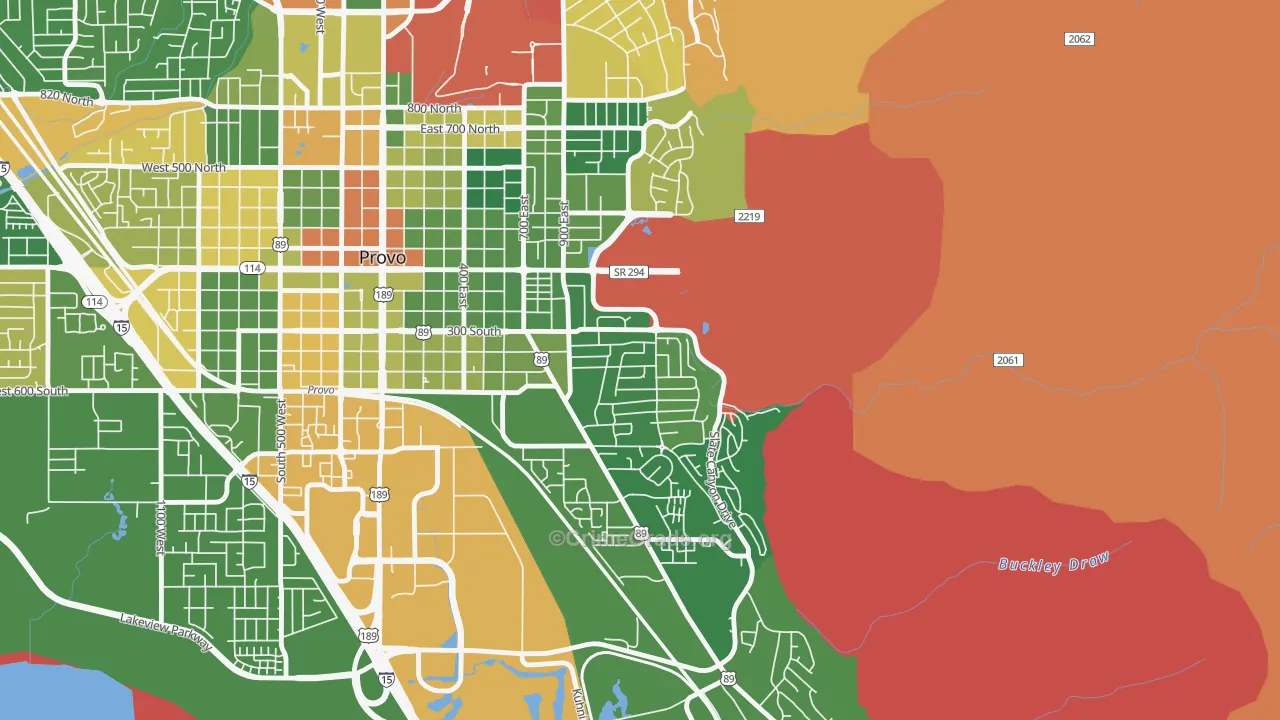 Provost, Provo, UT Map of Arson Rates