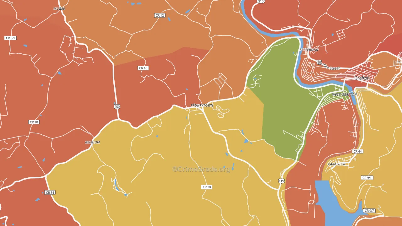 Pruntytown, WV Map of Arson Rates