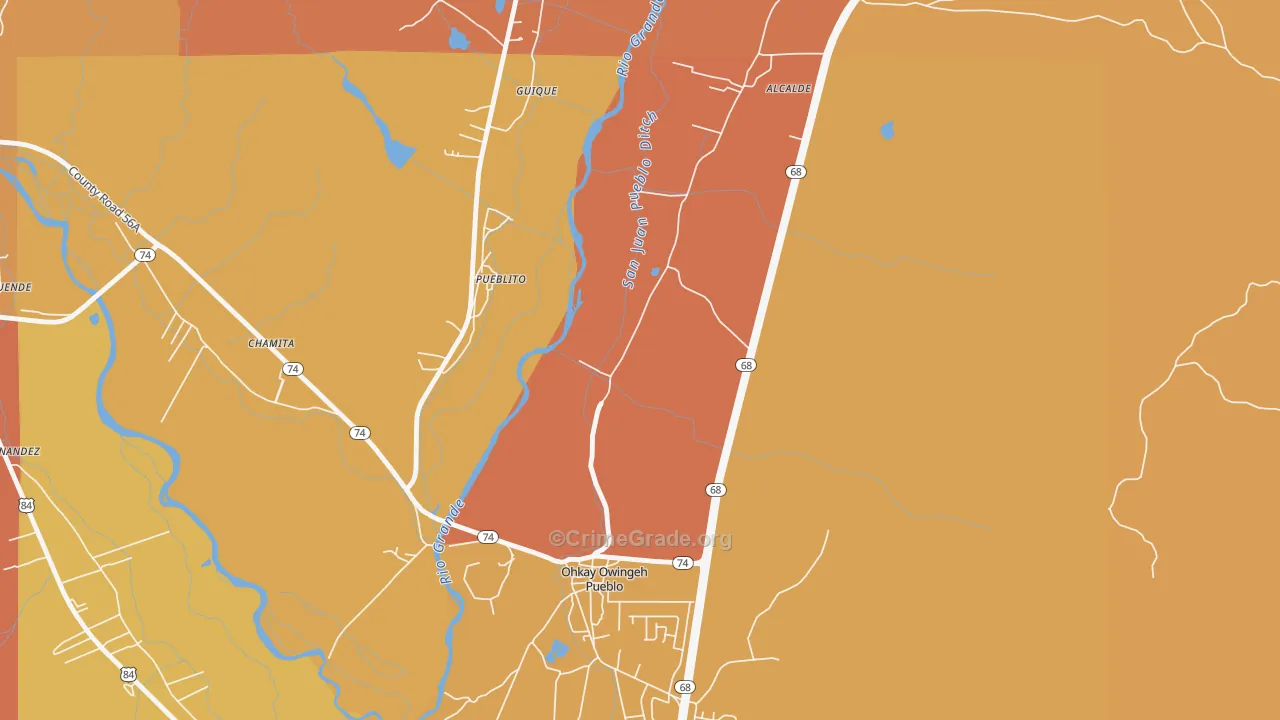 Pueblito, NM Map of Arson Rates